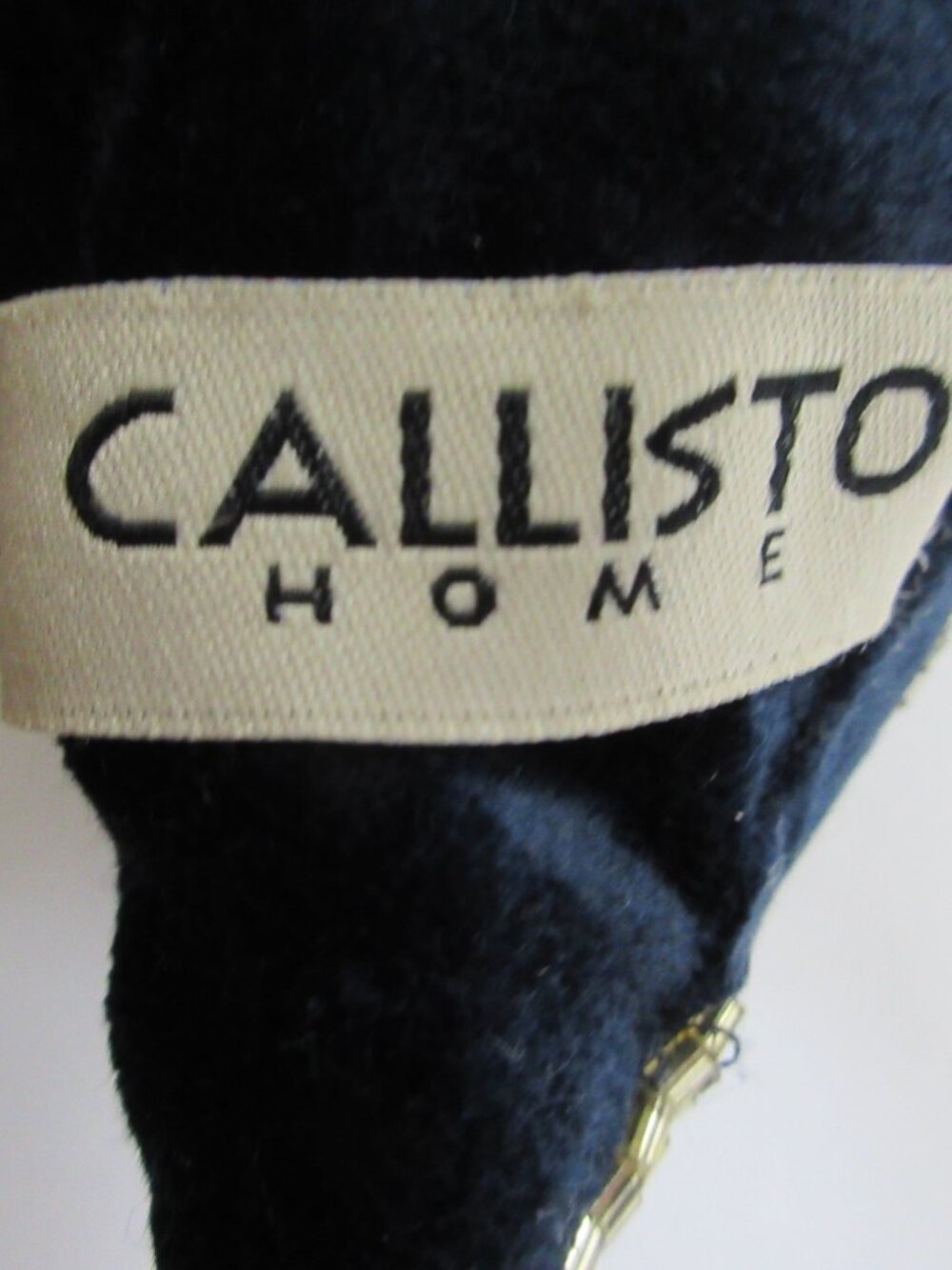 Two Callisto Home Coastal Modern Ikat Velvet Pillows 24" x 14" Navy Beaded - Picture 5 of 15